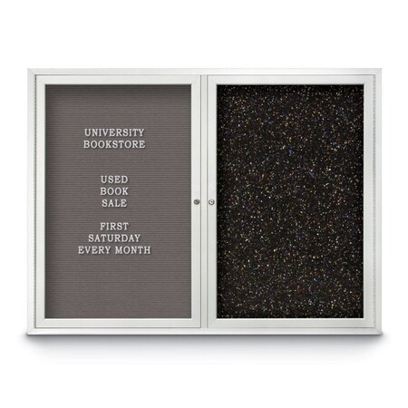 United Visual Products Corkboard, 48"x36", Ultramarine/Satin UV404PLUS-SATIN-ULTMAR